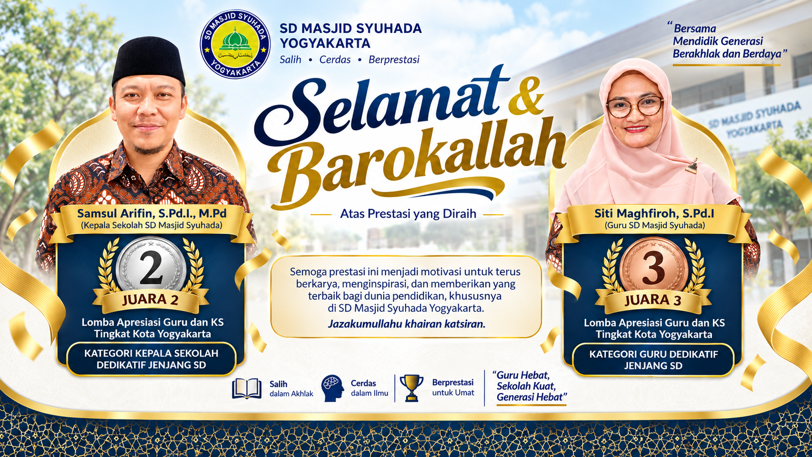 Guru SD Masjid Syuhada Ukir Prestasi di Tingkat Kota Yogyakarta
